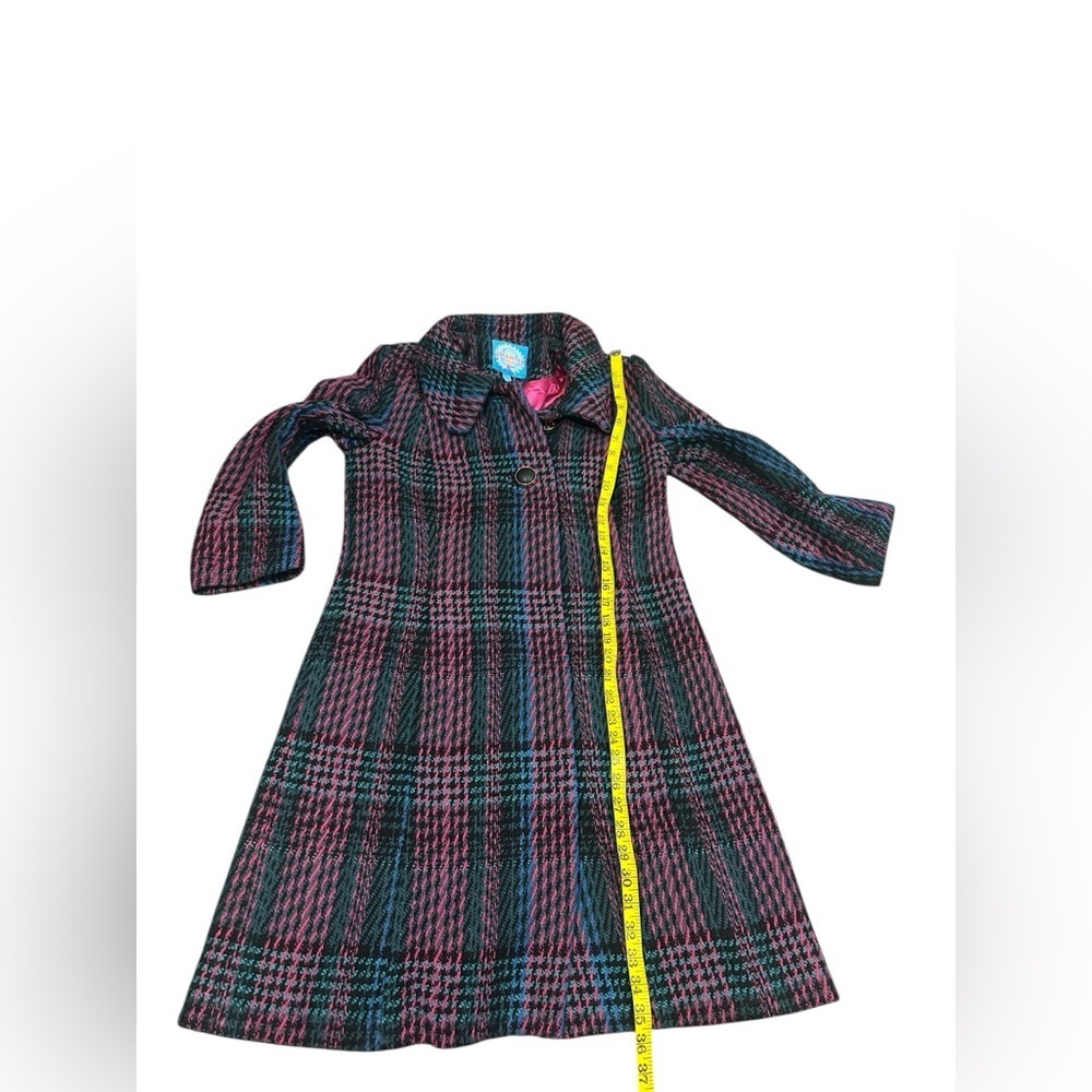 Plenty By Tracy Reese Anthropologie Plaid Peacoat Coat Size Small Midi Length - Picture 11 of 12